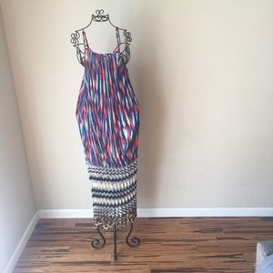 Absolutely Incredible Pleated Mixed Pattern Dress